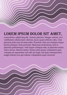 Flyer background abstract in light purple color with horizontal wavy lines an Illustrazione stock