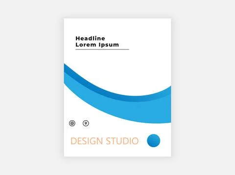 Flyer with blue stripe Stock Illustration