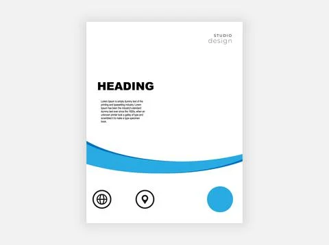Flyer with blue stripe Stock Illustration
