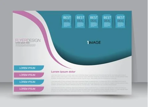 Flyer, brochure, billboard template design landscape orientation Stock Illustration