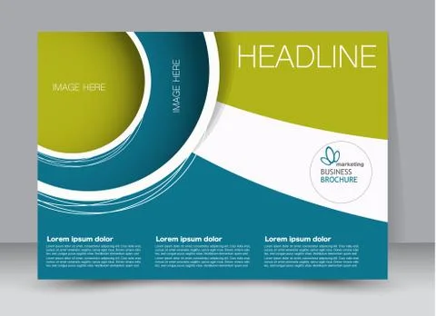 Flyer, brochure, billboard template design landscape orientation Stock Illustration