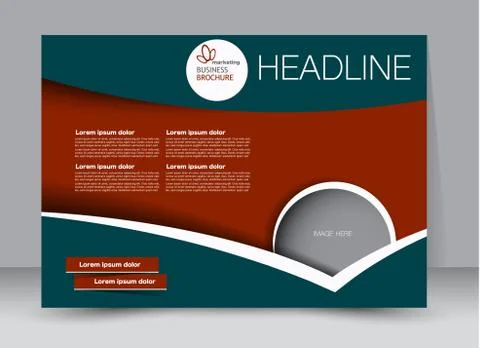Flyer, brochure, billboard template design landscape orientation Stock Illustration