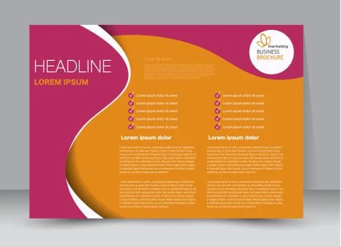 Flyer, brochure, billboard template design landscape orientation Stock Illustration