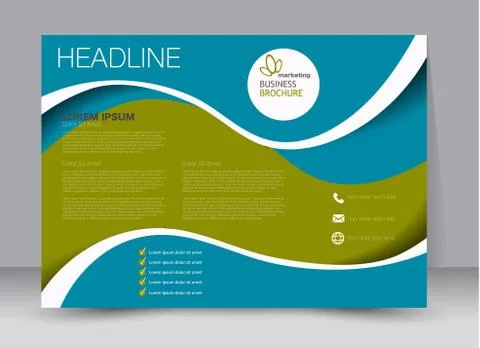 Flyer, brochure, billboard template design landscape orientation Stock Illustration