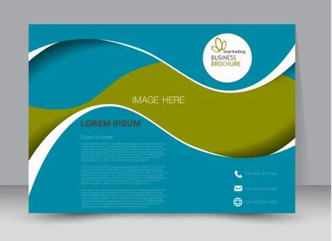 Flyer, brochure, billboard template design landscape orientation Stock Illustration