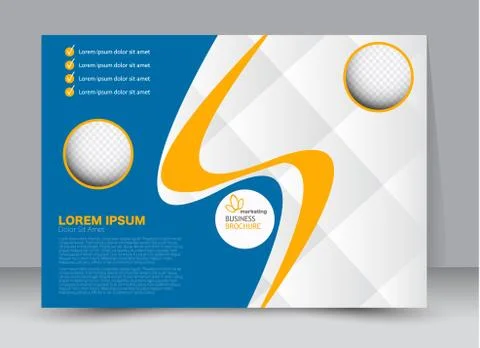 Flyer, brochure, billboard template design landscape orientation Stock Illustration