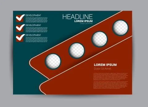 Flyer, brochure, billboard template design landscape orientation Stock Illustration