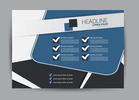 Flyer, brochure, billboard template design landscape orientation Stock Illustration