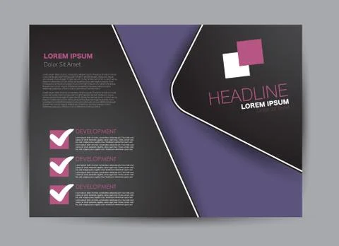 Flyer, brochure, billboard template design landscape orientation Stock Illustration