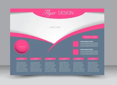 Flyer brochure billboard template landscape Stock Illustration