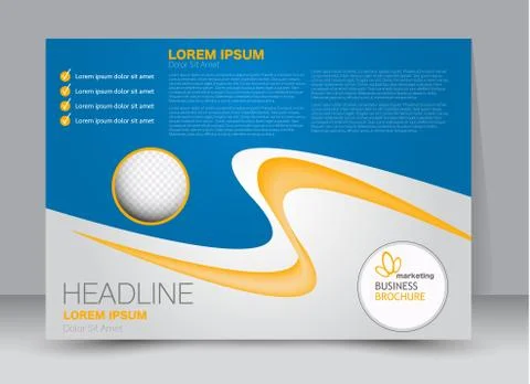 Flyer brochure billboard template landscape Stock Illustration