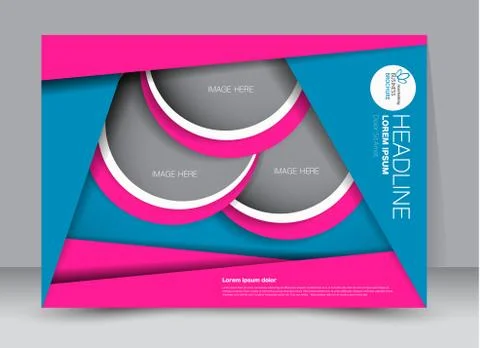 Flyer brochure billboard template landscape Stock Illustration