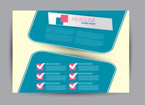 Flyer brochure billboard template landscape Stock Illustration