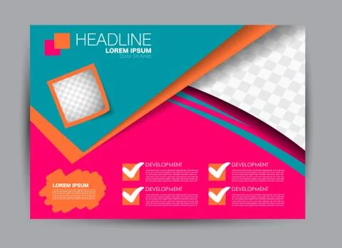 Flyer brochure billboard template landscape Stock Illustration