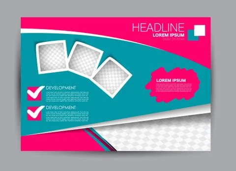 Flyer brochure billboard template landscape Stock Illustration
