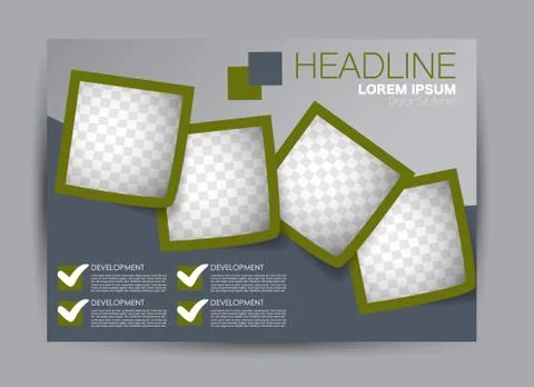 Flyer brochure billboard template landscape Stock Illustration