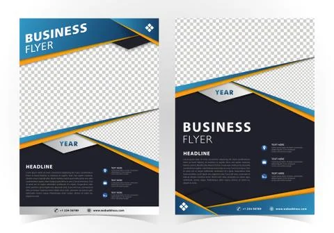 Flyer brochure design for A4 size business cover template with Two Photo Stock Illustration