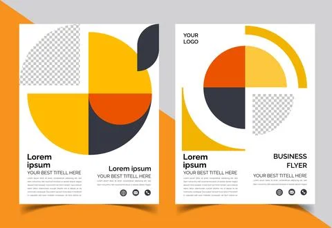 Flyer brochure design template business cover geometric cover design Stock Illustration
