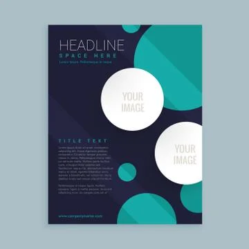 Flyer brochure template design with circles Stock Illustration
