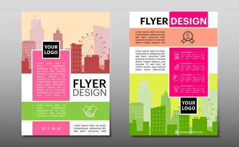 Flyer business template with multicolor for layout, cover, brochure, annual r Stock Illustration