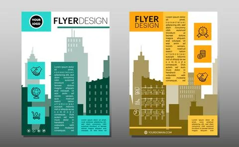 Flyer business template with multicolor for layout, cover, brochure, annual r Stock Illustration