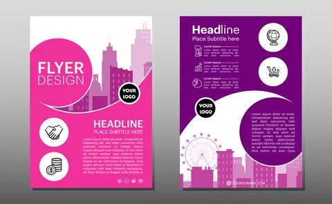 Flyer business template with multicolor for layout, cover, brochure, annual r Stock Illustration
