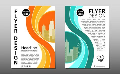 Flyer business template with multicolor for layout, cover, brochure, annual r Stock Illustration