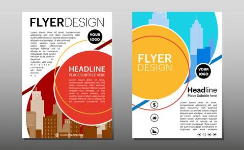Flyer business template with multicolor for layout, cover, brochure, annual r Stock Illustration