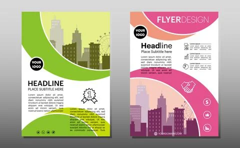 Flyer business template with multicolor for layout, cover, brochure, annual r Stock Illustration