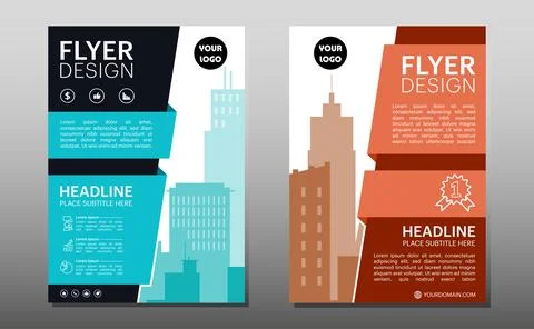 Flyer business template with multicolor for layout, cover, brochure, annual r Stock Illustration