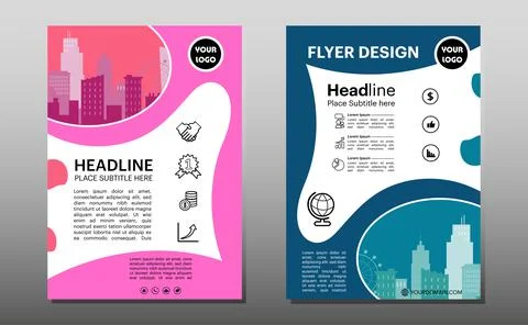 Flyer business template with multicolor for layout, cover, brochure, annual r Stock Illustration