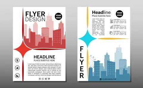 Flyer business template with multicolor for layout, cover, brochure, annual r Stock Illustration