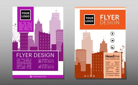 Flyer business template with multicolor for layout, cover, brochure, annual r Illustrazione stock