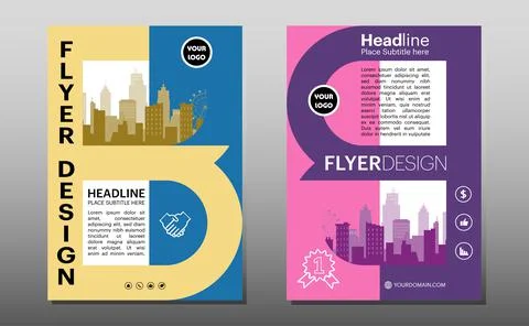 Flyer business template with multicolor for layout, cover, brochure, annual r Stock Illustration