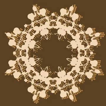 Flyer Cover Print with mandala pattern and halftone texture Illustrazione stock