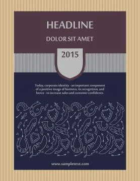 Flyer, cover. Template with heraldic elements. Status, masculinity. Space for Stock Illustration