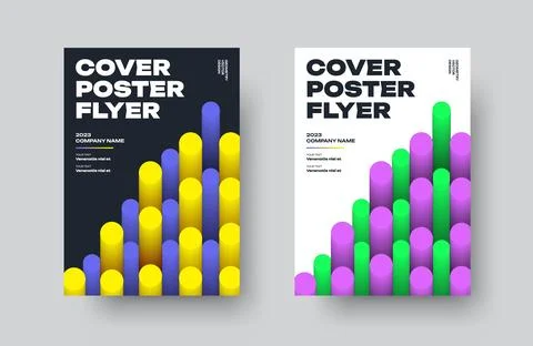 Flyer cover vector template with dynamic geometric design in triangle, EPS1.. Stock Illustration