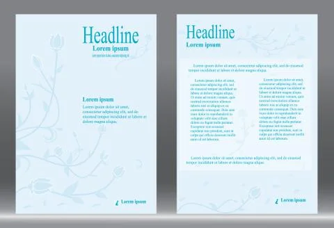 Flyer design, Brochure template abstract vector blue background. Иллюстрация
