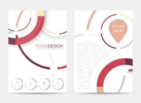 Flyer design with circular pattern. Corporate banner or brochure in A4 size. Stock Illustration