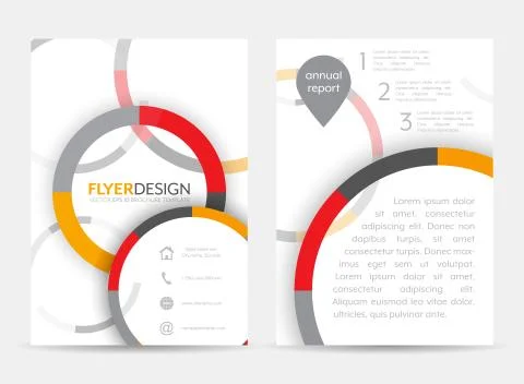 Flyer design with circular pattern. Corporate banner or brochure in A4 size. Stock Illustration