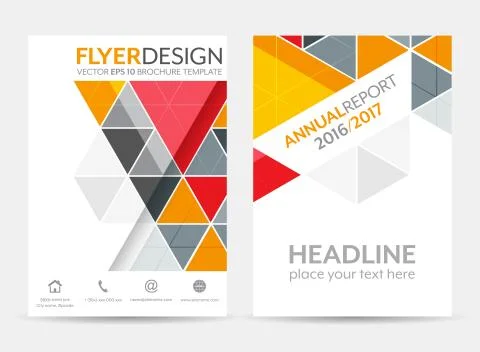 Flyer design with geometric pattern. Corporate banner or brochure in A4 size. Illustrazione stock
