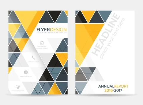 Flyer design with geometric pattern. Corporate banner or brochure in A4 size. Stock Illustration