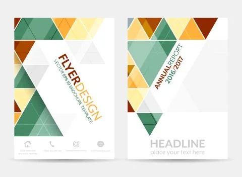 Flyer design with geometric pattern. Corporate banner or brochure in A4 size. Stock Illustration