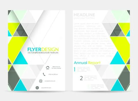 Flyer design with geometric pattern. Corporate banner or brochure in A4 size. Stock Illustration