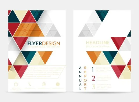 Flyer design with geometric pattern. Corporate banner or brochure in A4 size. Stock Illustration