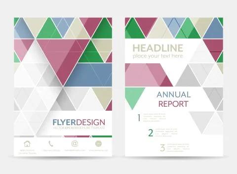 Flyer design with geometric pattern. Corporate banner or brochure in A4 size. Stock Illustration