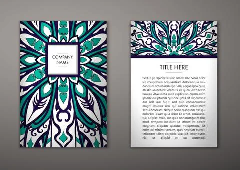 Flyer with Floral mandala pattern Stock Illustration