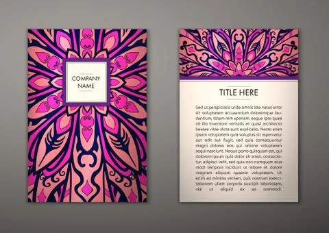 Flyer with Floral mandala pattern Stock Illustration