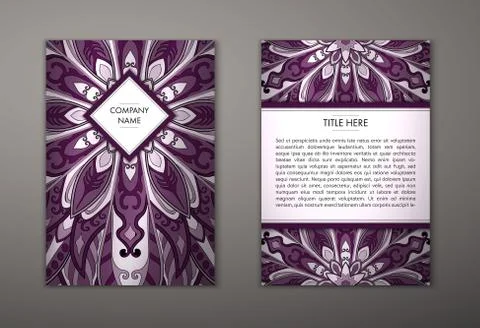 Flyer with Floral mandala pattern Stock Illustration