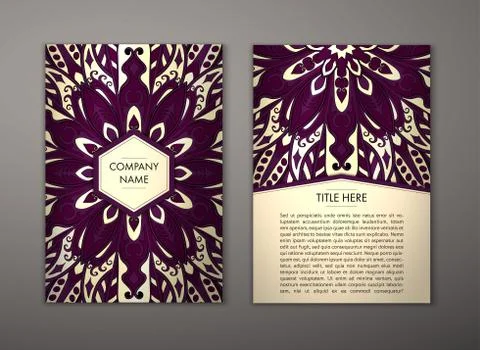 Flyer with Floral mandala pattern Stock Illustration